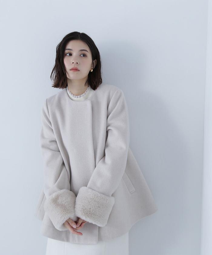 セール】フェイクファースリーブハーフコート 24AW(506514600
