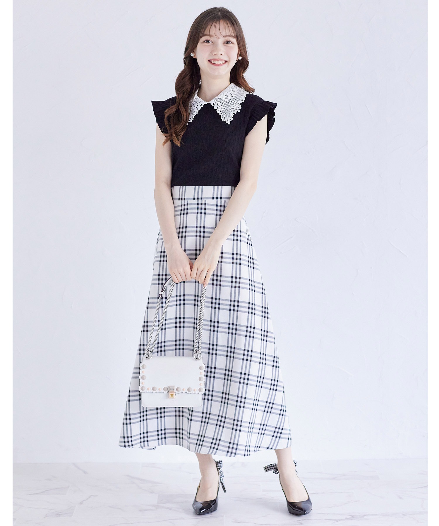 トッコクローゼット tocco closet 2WAYレース襟付きウエスト