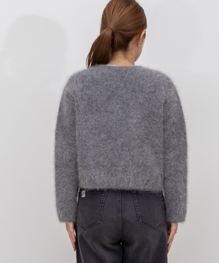 24AW 接結編みアンゴラ混ニットジャケット 24AW 接結編みアンゴラ混ニットジャケット