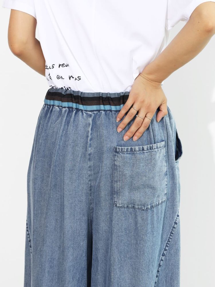 最終お値下げ　ヤマダヤ　ワイドパンツ　テンセルデニム 最終お値下げヤマダヤワイドパンツテンセルデニム