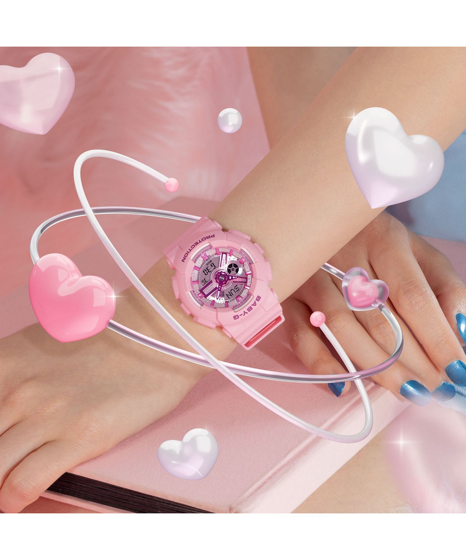 Casio Baby-G BA110 Series Anadigi Neon Color Pink x