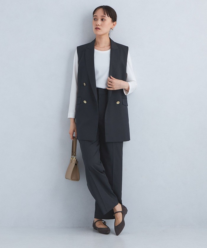 【美品】グリーンレーベルリラクシング　パンツスーツダブルジャケット　36 美品】グリーンレーベルリラクシング パンツスーツダブル