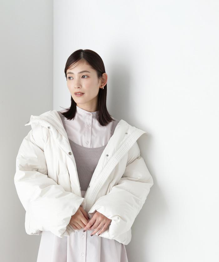 ナチュラルビューティーベーシック ショートフードダウン　24AW ブラック　М ショートフードダウン 24AW｜ナチュラルビューティーベーシック