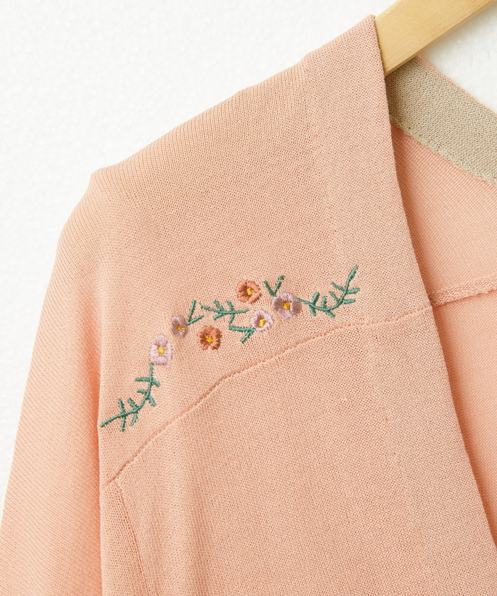 セール60%OFF】Flor フラワー刺繍トッパーカーディガン