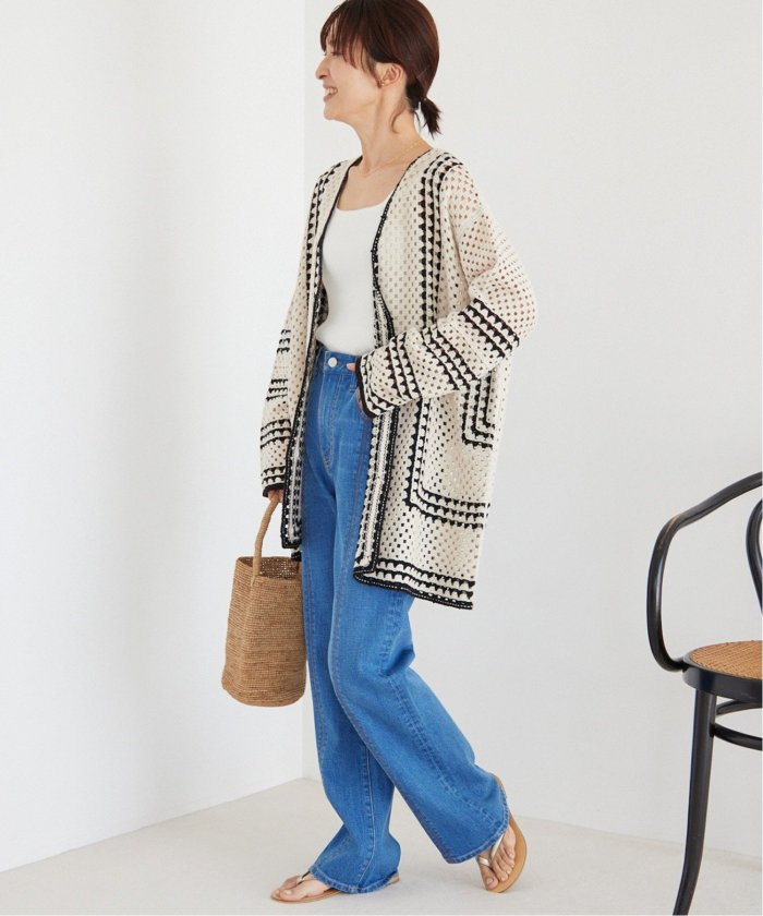 JOURNAL STANDARD - クロシェラインVネックカーディガンJOURNAL STANDARD relume 追加3》クロシェラインVネックカーディガン（カーディガン