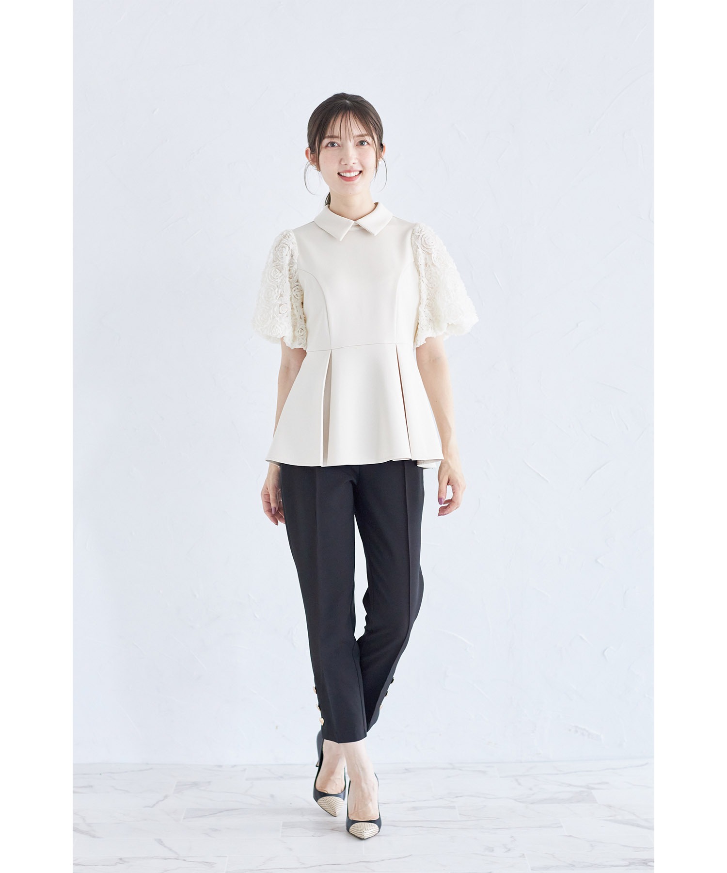 SCページ トッコクローゼット tocco closet 立体フラワースリーブ切り替え