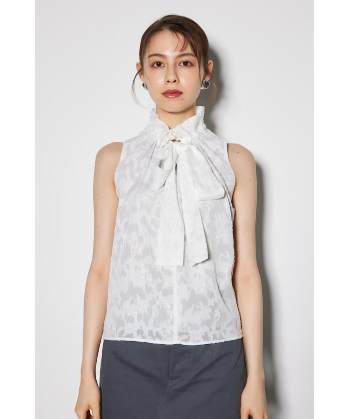 セール 30%OFF】ギャザーフリルネックボウタイブラウス
