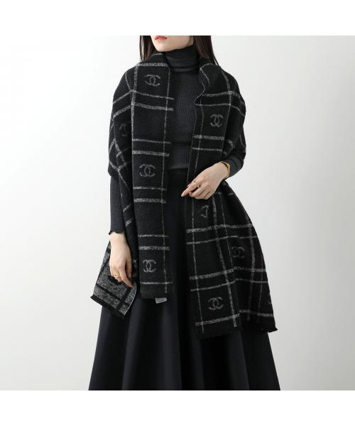 CHANEL ニットマフラー AAA348 B17734 ウール カシミヤ シルク CHANEL ニットマフラー AAA348 B17734 ウール カシミヤ シルク