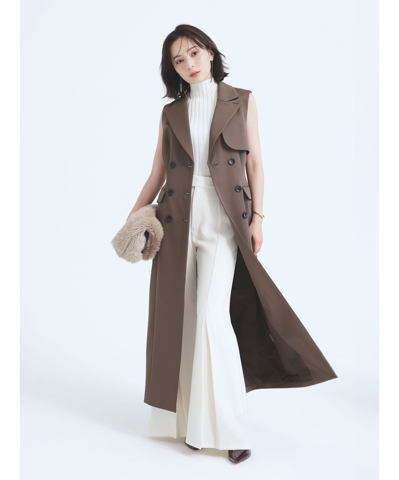 アニュアンス anuans ダブルブレストワンピース （NAVY