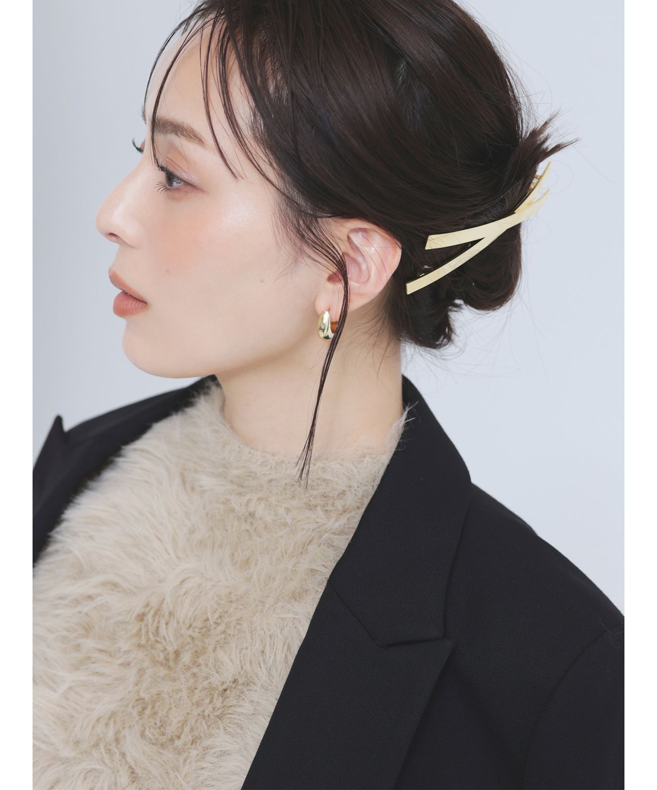 ファーライクノースリーブニットトップス(F BEIGE): トップスanuans