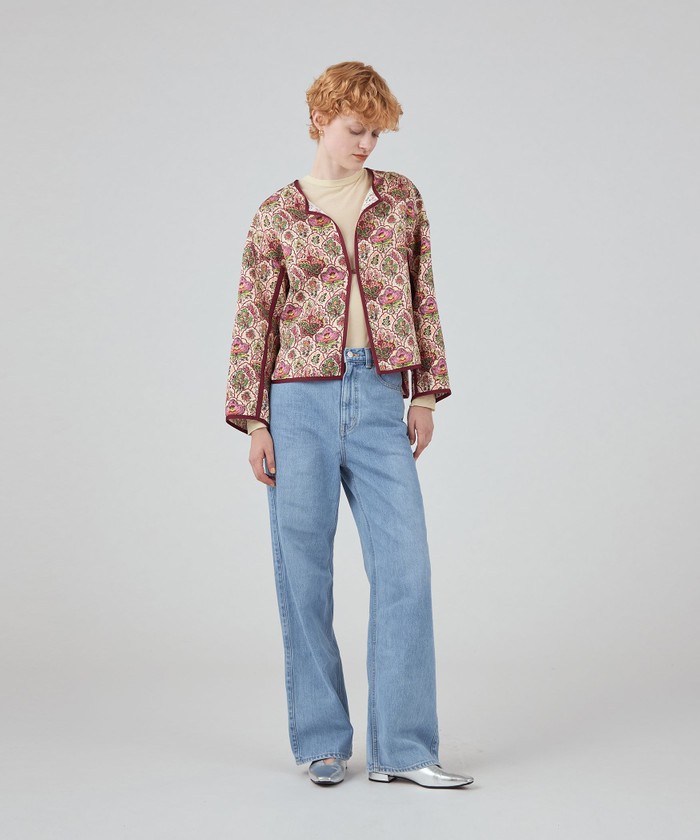 セール 40%OFF】ポリエステルプリント クルーネックブルゾン セール 40%OFF】ポリエステルプリント クルーネックブルゾン