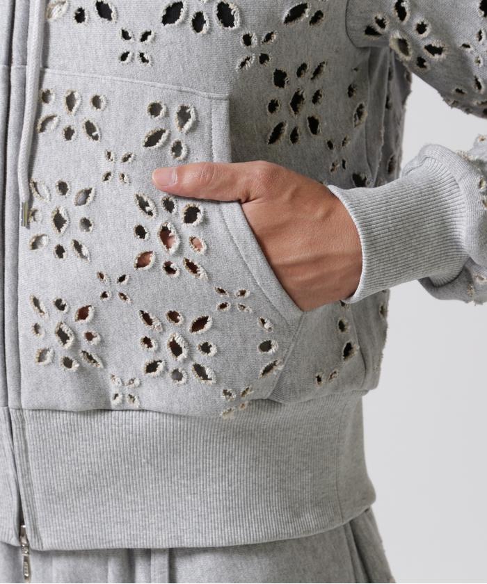 MASU/エムエーエスユー/FLOWER HOLE ZIP-UP SWEAT PARKA/MPFW MASU/エムエーエスユー/FLOWER HOLE ZIP-UP SWEAT PARKA/MPFW