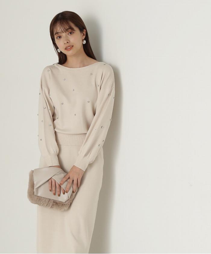 Proportion Body Dressing❤︎大人可愛いビジューニット セール】ビジューニットSET UP 24AW(506770424