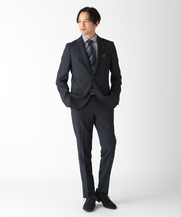 セール】ウール調ポリエステル千鳥格子柄スーツジャケット（同