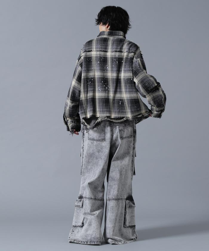 セール】DankeSchon/ダンケシェーン/DAMAGE FLANNEL CHECK
