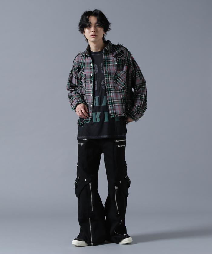 セール】DankeSchon/ダンケシェーン/DAMAGE FLANNEL CHECK