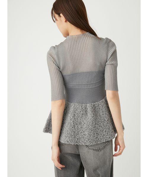 セール 50%OFF】シュリンクジャガードペプラムニット(506778605