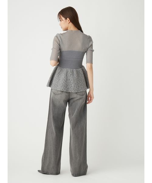 シモンズグランドセール セール 50%OFF】シュリンクジャガードペプラムニット(506778605 トップス