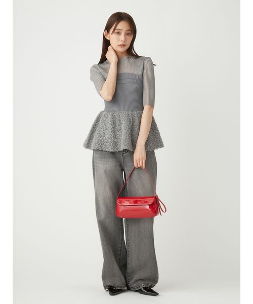 セール 50%OFF】シュリンクジャガードペプラムニット(506778605