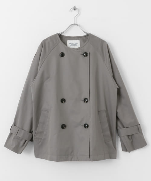 セール 40%OFF】撥水ノーカラーショートトレンチコート