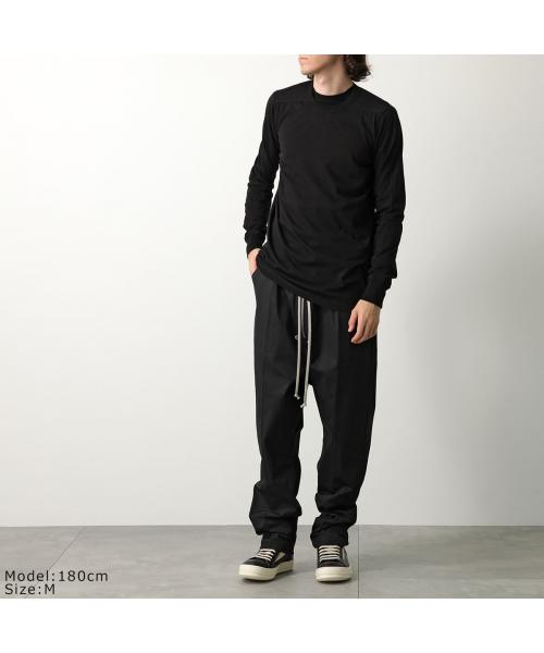 関送込【RICK OWENS】長袖ニットTシャツ クルーネック ブラック RICK OWENS DRKSHDW - 【24AW】ジャンボ ロングスリーブ 長袖 T