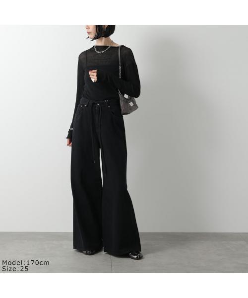 MM6 Maison Margiela ブラック ワイドレッグ デニムパンツ MM6 Maison Margiela(マルタンマルジェラ) ワイドレッグ