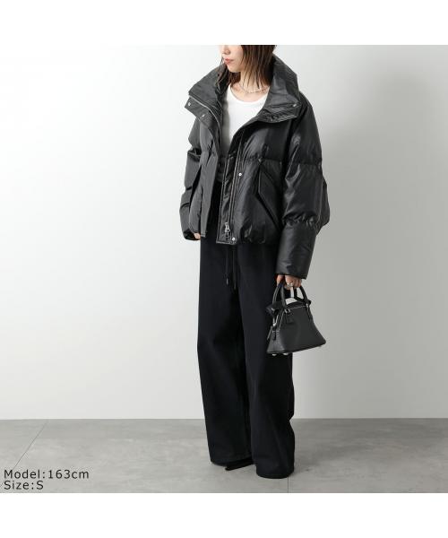 MM6 メゾンマルジェラ　ブラック フード付きジャケット エムエムシックス メゾン マルジェラ - Faux Leather Puffer