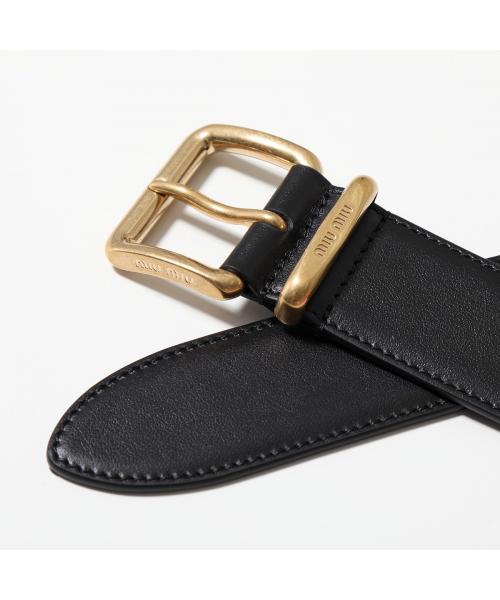 MIUMIU ベルト 5CC536 2AIX レザー スクエアバックル(506789389 MIUMIU ベルト 5CC536 2AIX レザー スクエアバックル(506789389