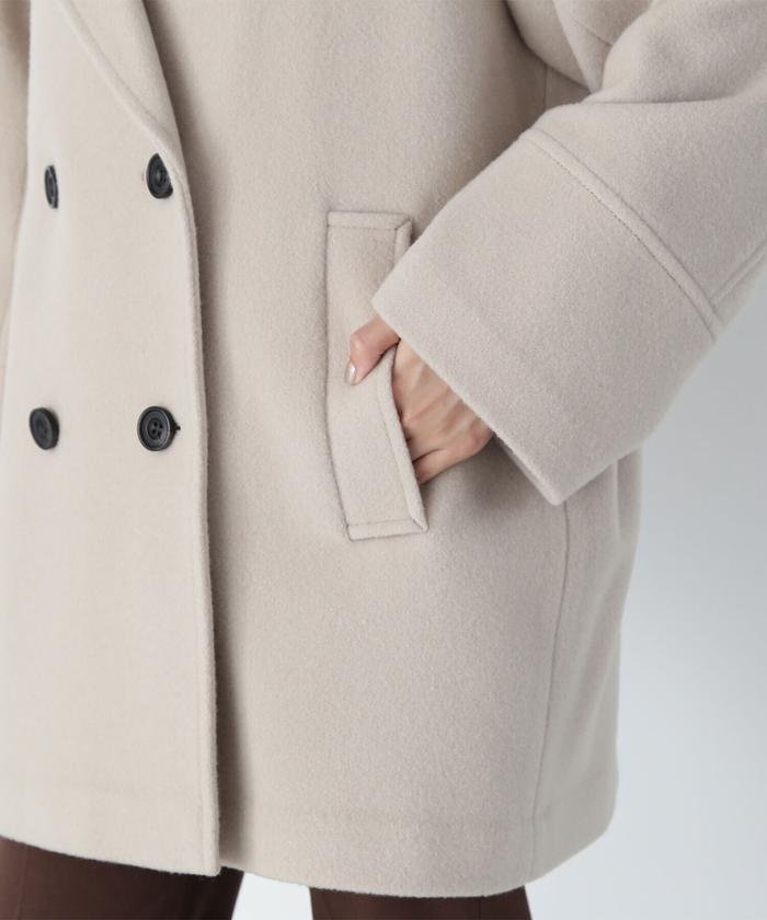セール 10%OFF】ダブルブレストフォルムミドルコート 24AW