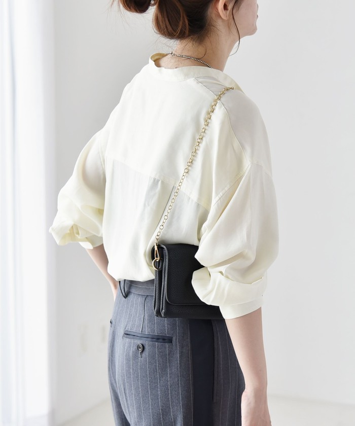 ブラウス シャツ quaranciel:「洗濯機可能」ドレッシー ワーク ロングスリーブ シャツ レディース セール】quaranciel:〈洗濯機可能〉ドレッシー ワーク ロング