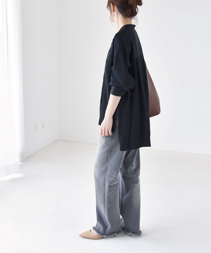 ブラウス シャツ quaranciel:「洗濯機可能」ドレッシー ワーク ロングスリーブ シャツ レディース セール】quaranciel:〈洗濯機可能〉ドレッシー ワーク ロング