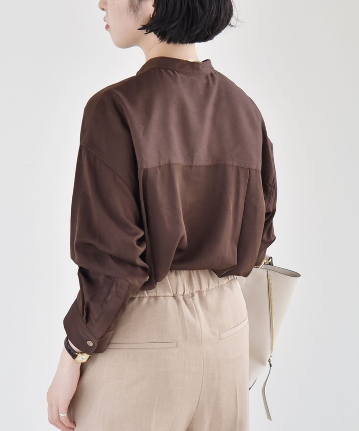 ブラウス シャツ quaranciel:「洗濯機可能」ドレッシー ワーク ロングスリーブ シャツ レディース セール】quaranciel:〈洗濯機可能〉ドレッシー ワーク ロング