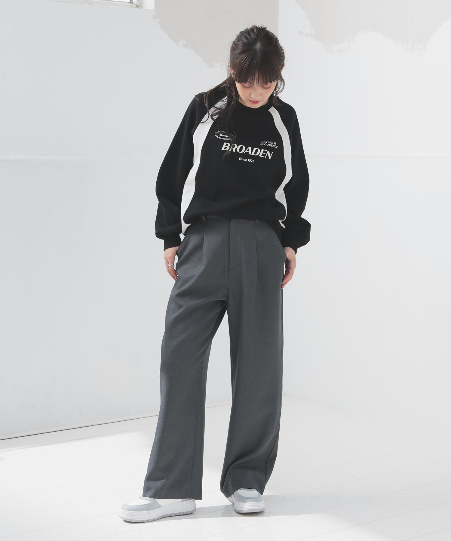 アシックス　腰バランスストレートパンツ　レディスLサイズ アシックス腰バランスストレートパンツレディスLサイズ