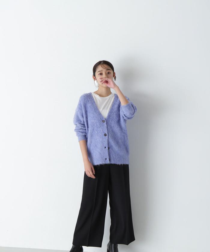セール】＜起毛ニットシリーズ＞Vネックカーディガン 24AW