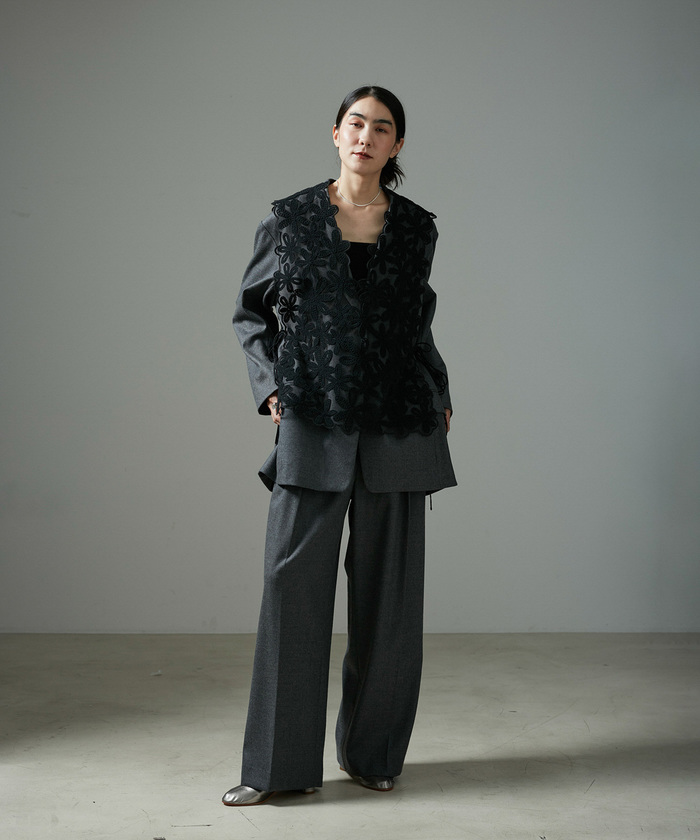 セール 30%OFF】フラワーモールエンブロイダリージレ/ベスト