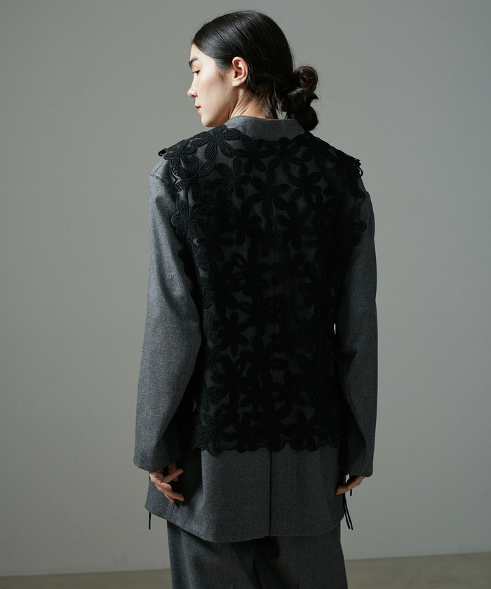 セール 30%OFF】フラワーモールエンブロイダリージレ/ベスト