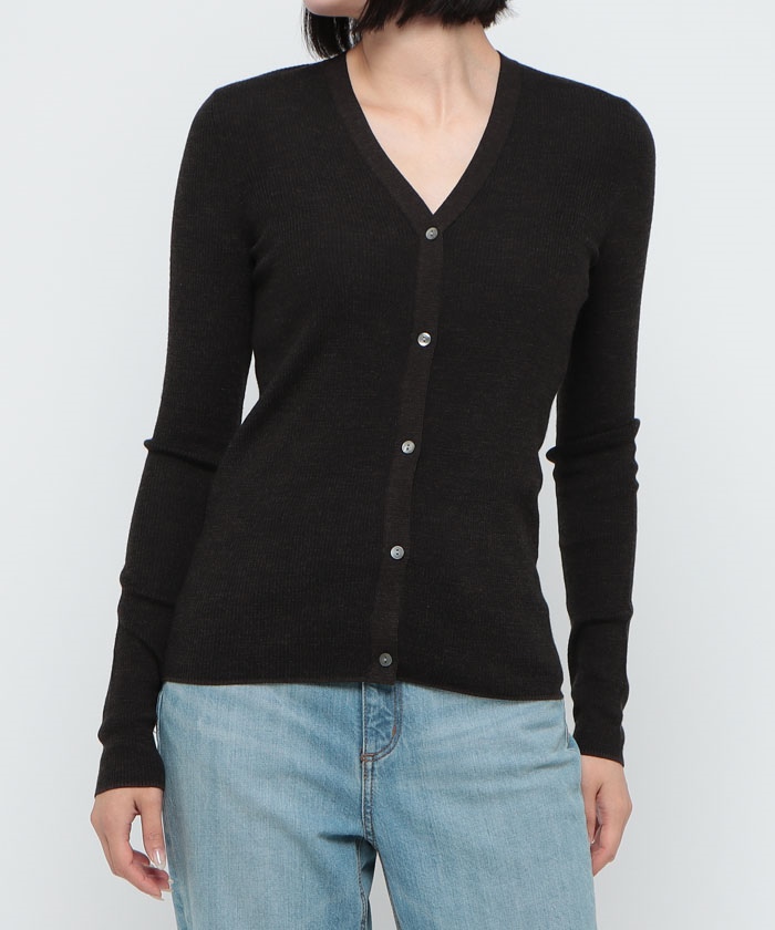 セオリー Theory REGAL WOOL CROP CARDI S （ブラック） Theory Regal Merino Wool Cropped Cardigan - Bergdorf Goodman