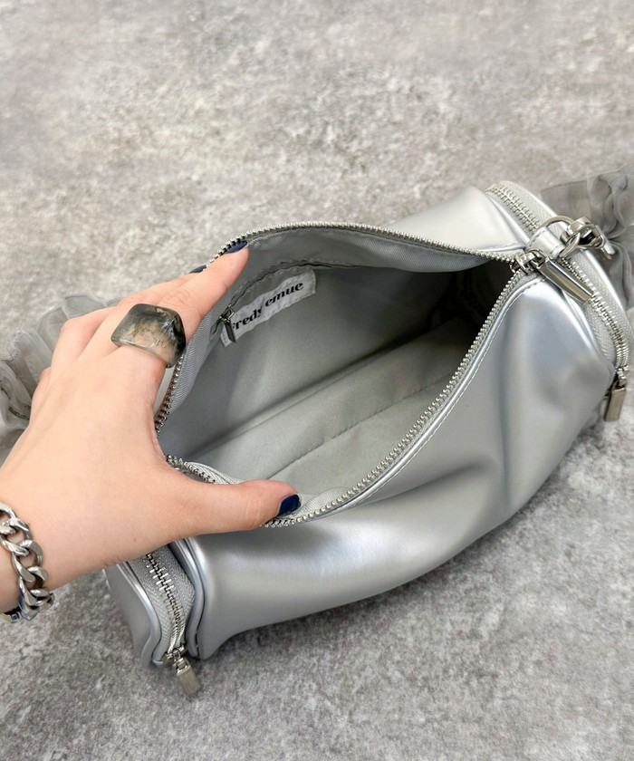 セール 31%OFF】フリルハンドル横長ボックスショルダーバック