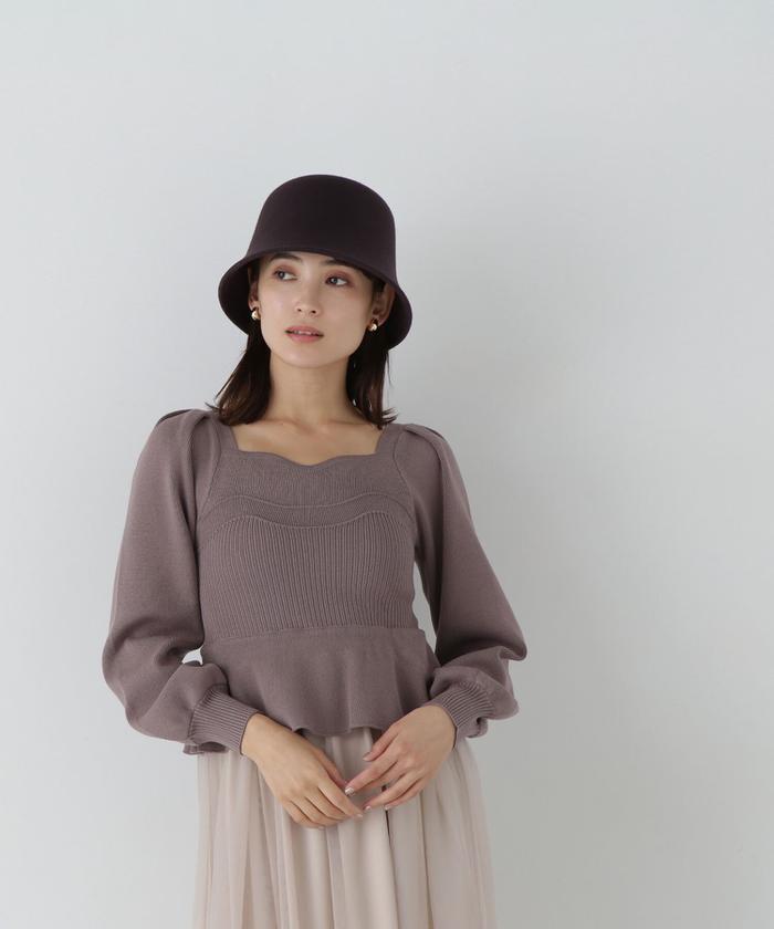 セール 50%OFF】ペプラムチュールニットワンピース(506833605