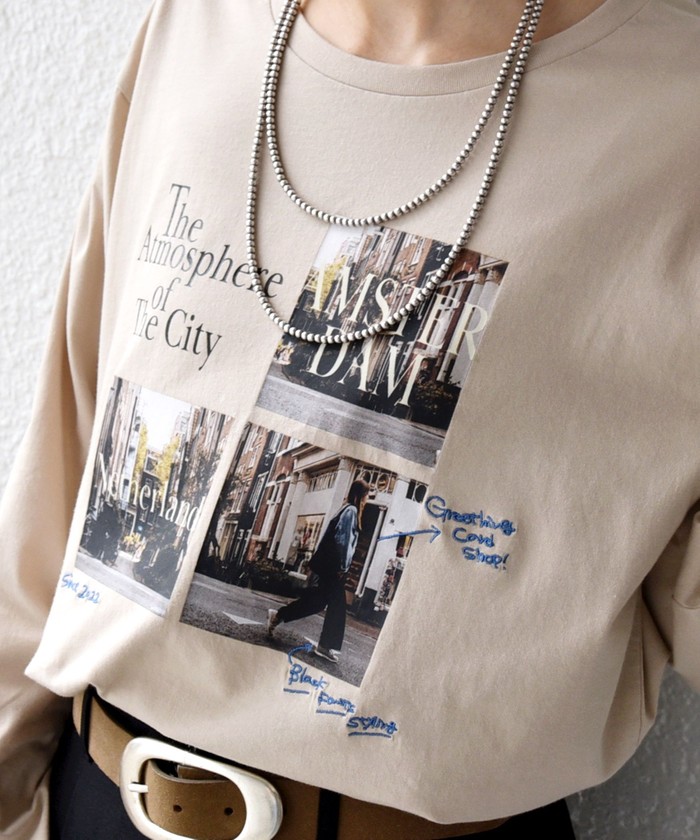 SHIPS for women / シップスウィメン 【WEB限定】バリエーション ロゴ プリント ロングスリーブ TEE SHIPS｜【WEB限定】バリエーション ロゴ プリント ロング