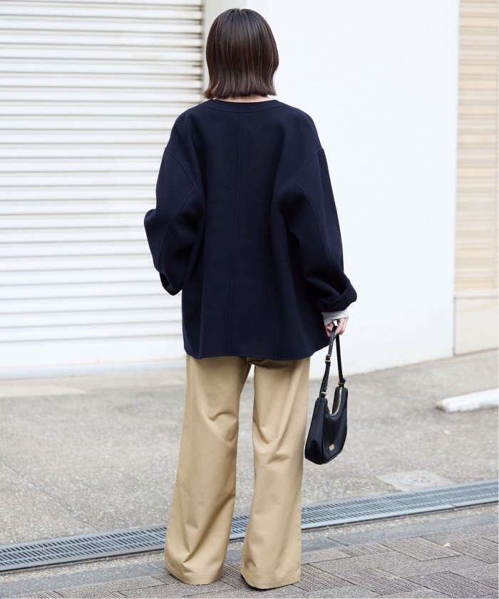 セール 30%OFF】souple woolダブルフェイスノーカラーコート セール 30%OFF】souple woolダブルフェイスノーカラーコート