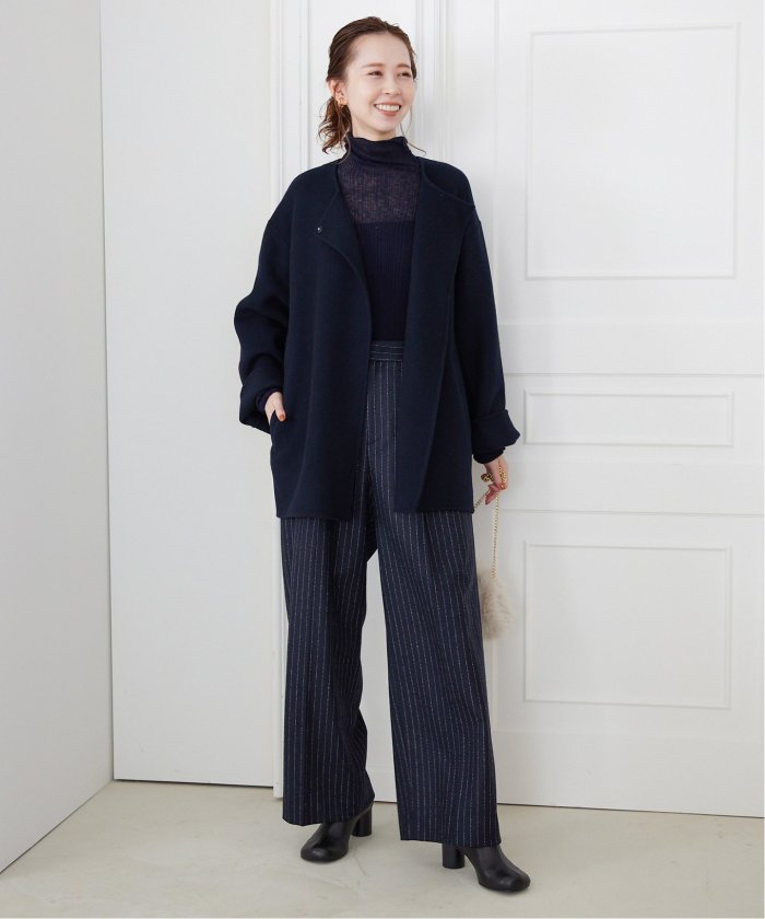 セール 30%OFF】souple woolダブルフェイスノーカラーコート セール 30%OFF】souple woolダブルフェイスノーカラーコート