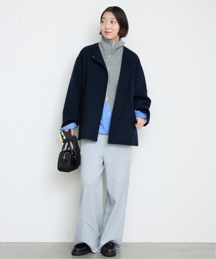 セール 30%OFF】souple woolダブルフェイスノーカラーコート セール 30%OFF】souple woolダブルフェイスノーカラーコート