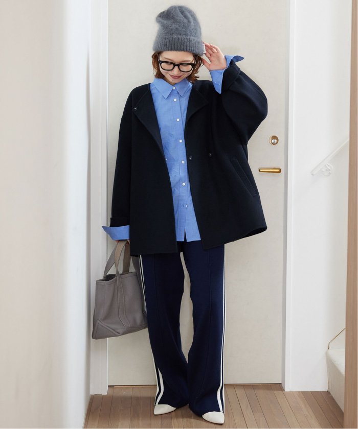 セール 30%OFF】souple woolダブルフェイスノーカラーコート セール 30%OFF】souple woolダブルフェイスノーカラーコート