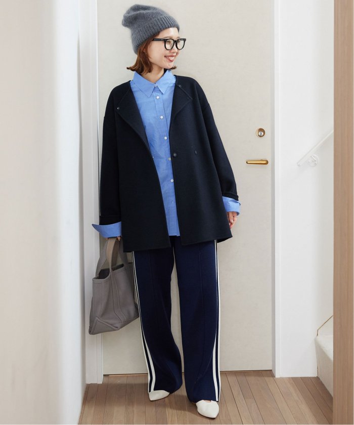 セール 30%OFF】souple woolダブルフェイスノーカラーコート セール 30%OFF】souple woolダブルフェイスノーカラーコート