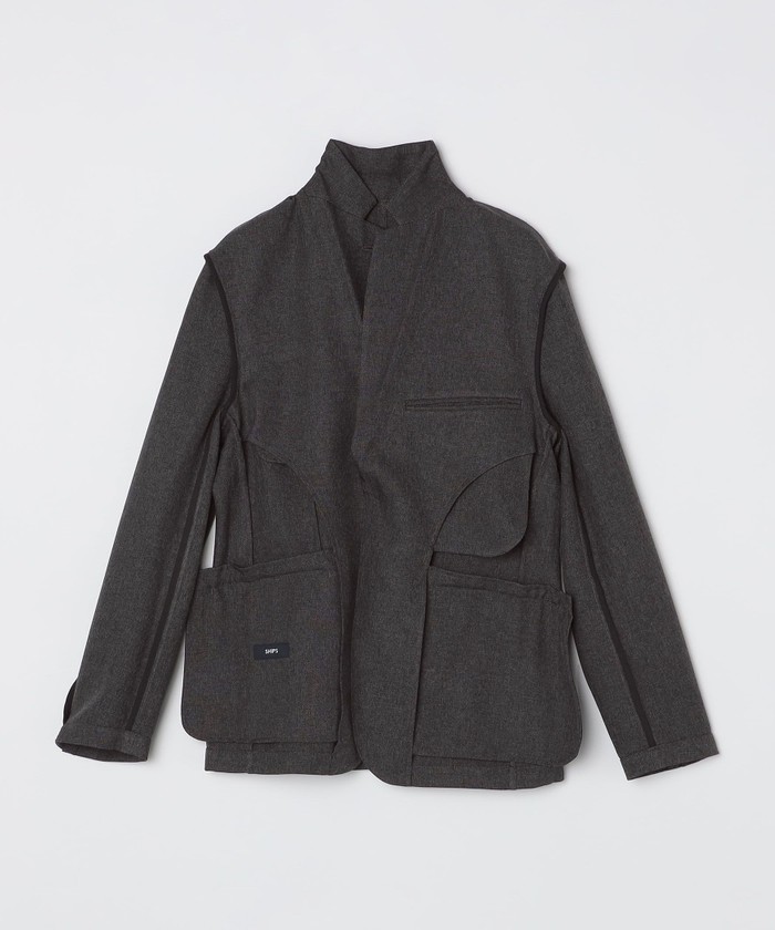 U-Ni-Ty ウールストライプ セットアップ size52 伊製 ships SHIPS取り扱い】MADE IN ITALY製 U-Ni-Ty ウールロングコート