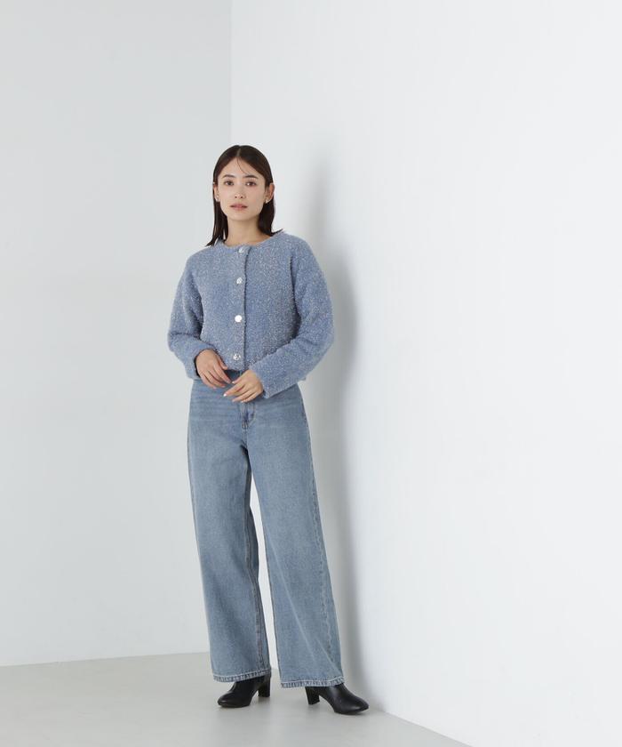 SHOOP シュープ ニット ハンドステッチ ユニセックス ブラック ゆったり FREAK'S STORE/ハンド刺繍ロゴニット/畦編みニット｜Daytona