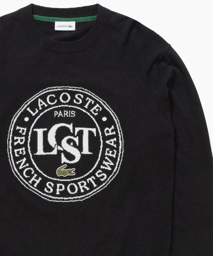 セール】ラコステ LACOSTE ナイロン×コットンジャカードニット