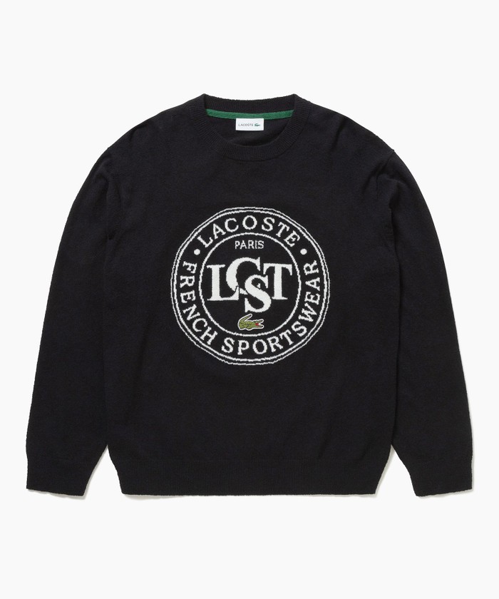セール】ラコステ LACOSTE ナイロン×コットンジャカードニット