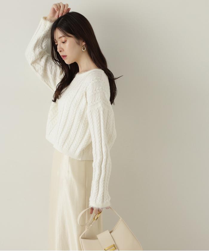 PROPORTION BODY DRESSING - 短丈ケーブルニット / グレー 楽天市場】短丈ケーブルニット 24AW／プロポーション ボディ